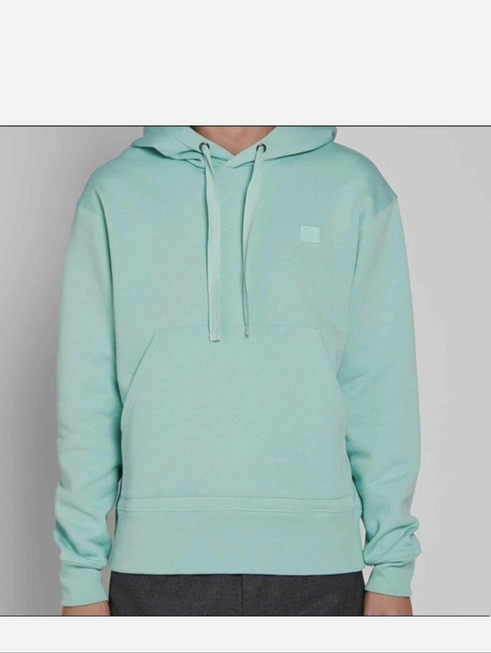 Acne Studios Ferris Face Hoodie In Light Green Mens Medium *small Hole